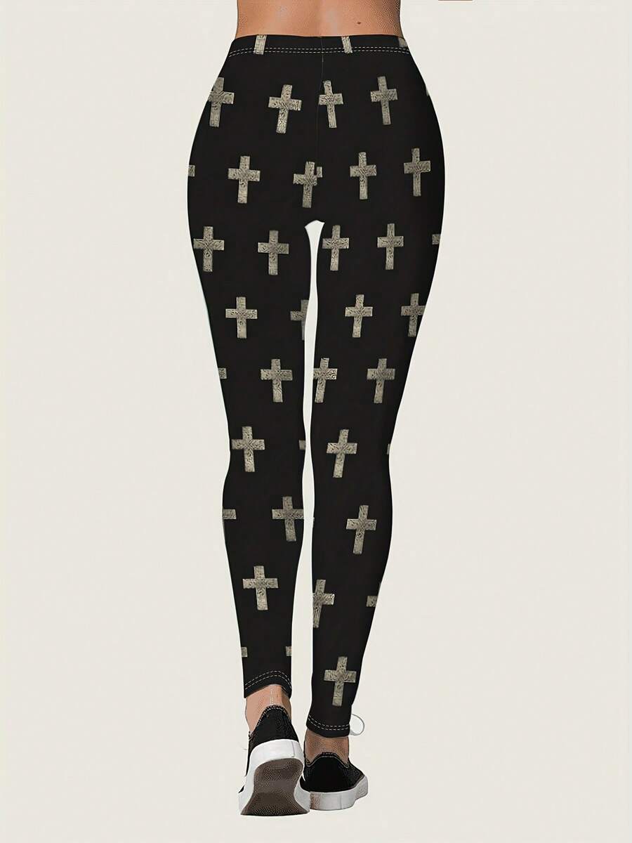 Womens High Waisted Cross Prin - Crossfit Yoga recension och pris