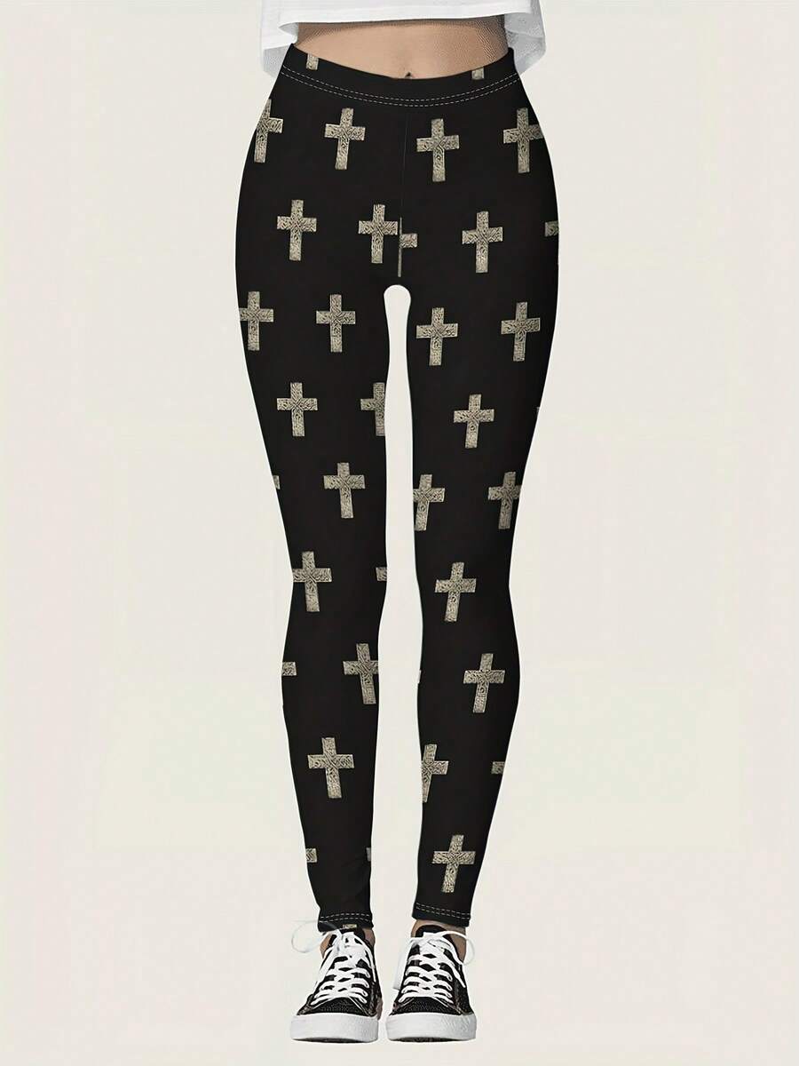 Womens High Waisted Cross Prin - Crossfit Yoga recension och pris