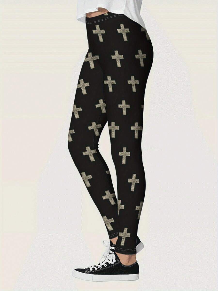 Womens High Waisted Cross Prin - Crossfit Yoga recension och pris