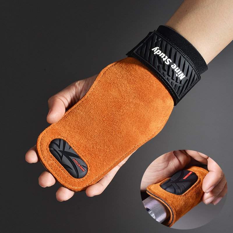 Cowhide Gym Grips Gloves Weigh - Crossfit Workout With Equipment recension och pris