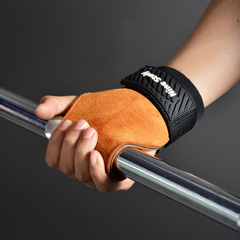 Cowhide Gym Grips Gloves Weigh - Crossfit Workout With Equipment recension och pris
