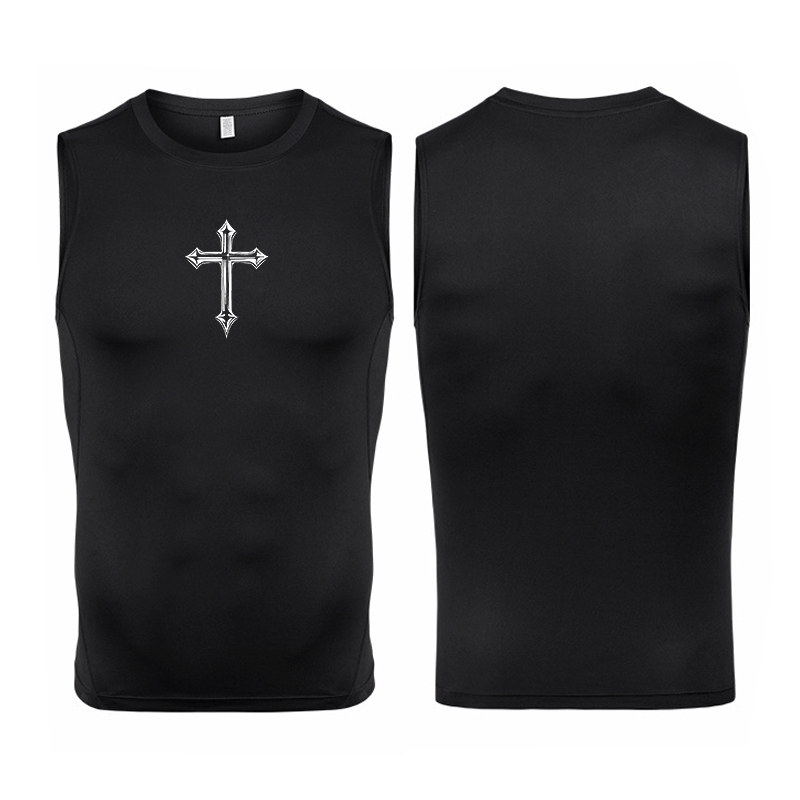 Cross Print Sleeveless Compres - Crossfit Vest recension och pris