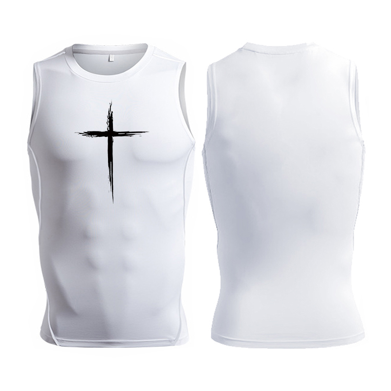 Cross Print Sleeveless Compres - Crossfit Vest recension och pris