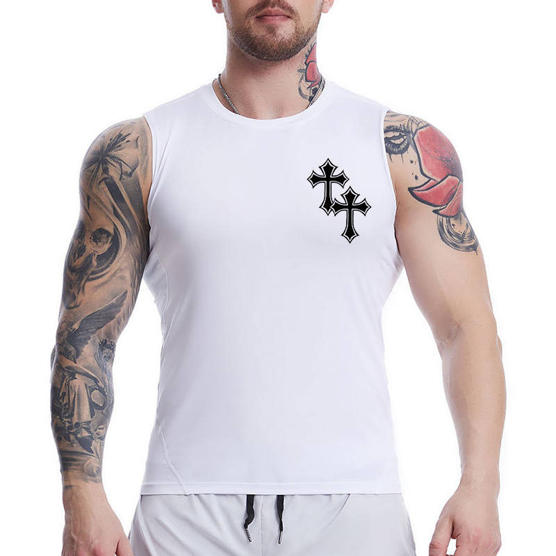Cross Print Sleeveless Compres - Crossfit Vest recension och pris